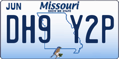 MO license plate DH9Y2P