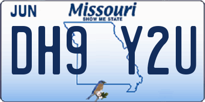 MO license plate DH9Y2U