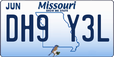 MO license plate DH9Y3L