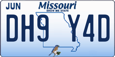 MO license plate DH9Y4D