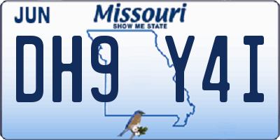 MO license plate DH9Y4I