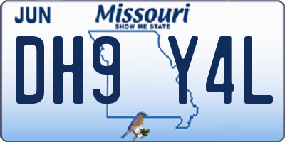 MO license plate DH9Y4L