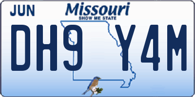 MO license plate DH9Y4M