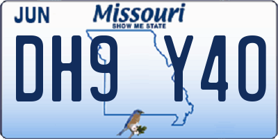 MO license plate DH9Y4O