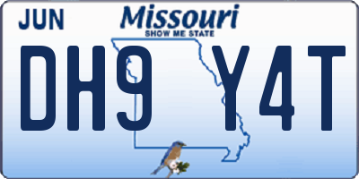 MO license plate DH9Y4T