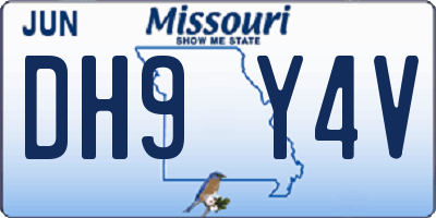 MO license plate DH9Y4V