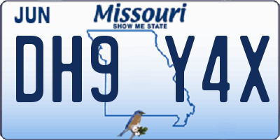 MO license plate DH9Y4X