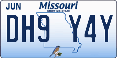 MO license plate DH9Y4Y