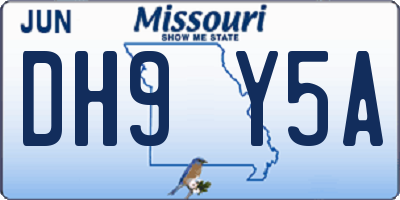 MO license plate DH9Y5A