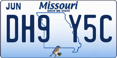 MO license plate DH9Y5C