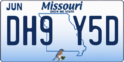 MO license plate DH9Y5D