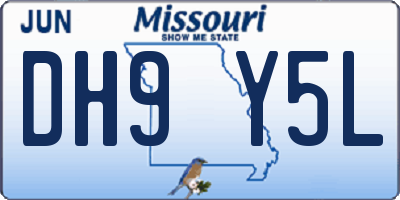 MO license plate DH9Y5L