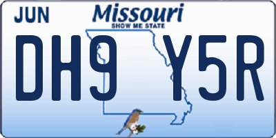 MO license plate DH9Y5R