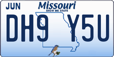 MO license plate DH9Y5U