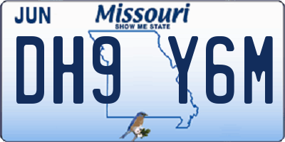 MO license plate DH9Y6M
