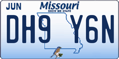 MO license plate DH9Y6N