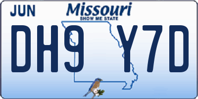 MO license plate DH9Y7D