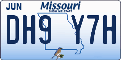 MO license plate DH9Y7H