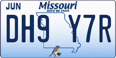 MO license plate DH9Y7R