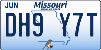 MO license plate DH9Y7T