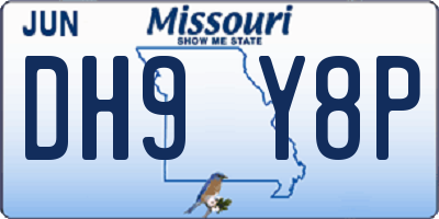 MO license plate DH9Y8P