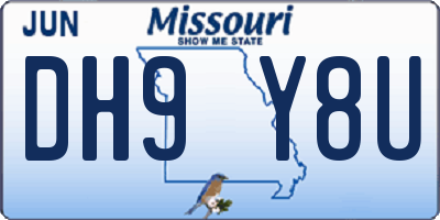 MO license plate DH9Y8U