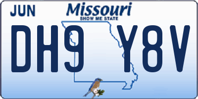 MO license plate DH9Y8V