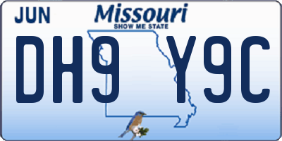 MO license plate DH9Y9C