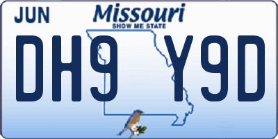 MO license plate DH9Y9D