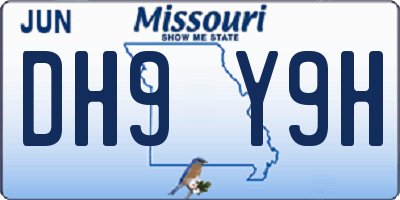 MO license plate DH9Y9H