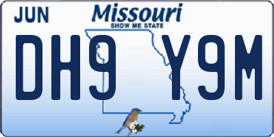 MO license plate DH9Y9M