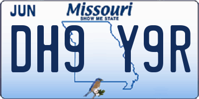 MO license plate DH9Y9R