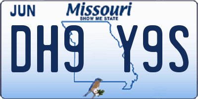MO license plate DH9Y9S