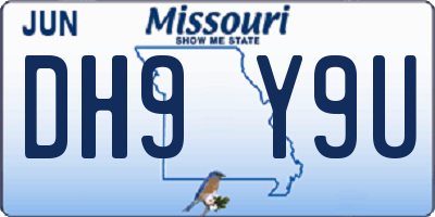 MO license plate DH9Y9U