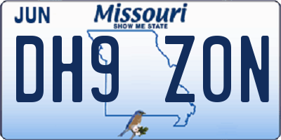 MO license plate DH9Z0N