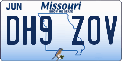 MO license plate DH9Z0V