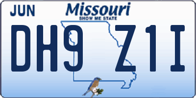 MO license plate DH9Z1I
