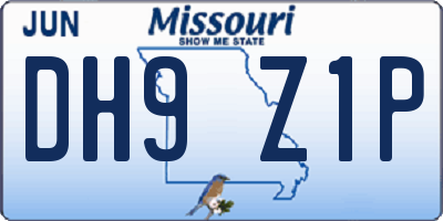 MO license plate DH9Z1P
