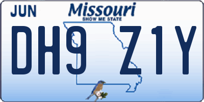 MO license plate DH9Z1Y