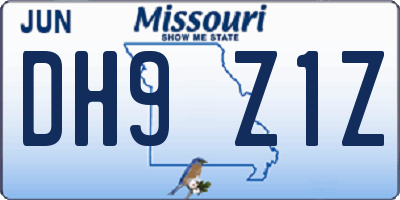 MO license plate DH9Z1Z