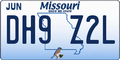 MO license plate DH9Z2L