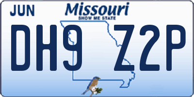 MO license plate DH9Z2P