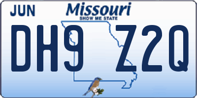 MO license plate DH9Z2Q