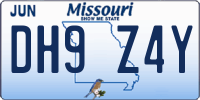 MO license plate DH9Z4Y