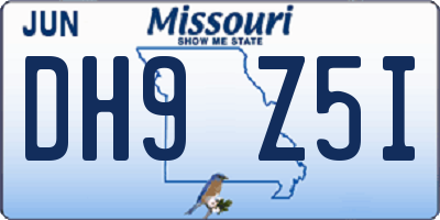 MO license plate DH9Z5I