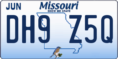 MO license plate DH9Z5Q