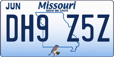 MO license plate DH9Z5Z