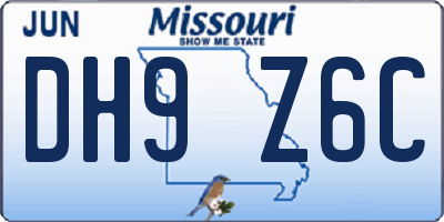 MO license plate DH9Z6C
