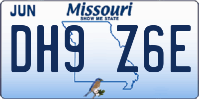 MO license plate DH9Z6E