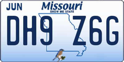 MO license plate DH9Z6G